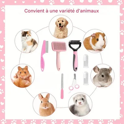 FurryFusion Ensemble de soins pour chien en 8 pièces