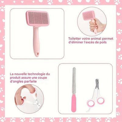 FurryFusion Ensemble de soins pour chien en 8 pièces