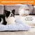 FurryFusion Hundekorb aus rosa Samt FurryFusion Hundekorb aus rosa Samt