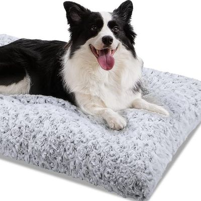 FurryFusion Nid pour chien en velours rosé