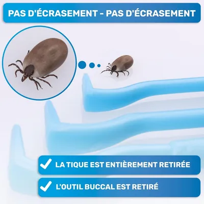 3 Tire-Tiques S/M/L - Pour Chiens/Chats/Humains, Sans Douleur,