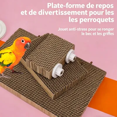 FurryFusion Plateforme de griffage et de repos pour perroquets