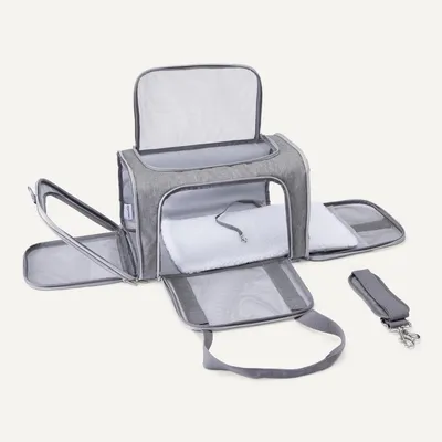 MCBOSON Homologué avion pliable gris (43x28cm) sac transport chat chien MCBOSON Homologué avion pliable gris (43x28cm) sac transport chat chien