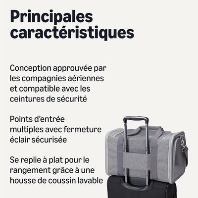 MCBOSON Homologué avion pliable gris (43x28cm) sac transport chat chien