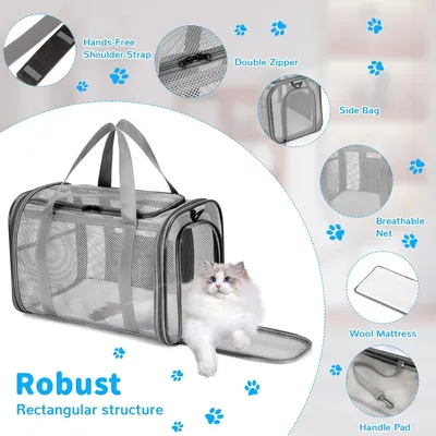 Sac Transport Chat & Petit Chien - Respirant, Pliable, 5kg, Voyage Voiture