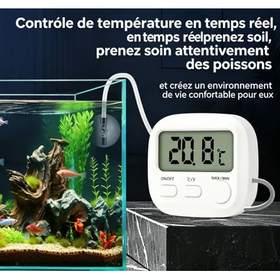 FurryFusion Thermomètre pour aquarium et terrarium FurryFusion Thermomètre pour aquarium et terrarium