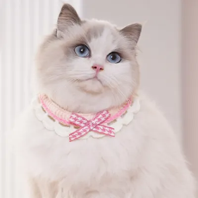 MCBOSON Collier en foulard pour chat mignon Rouge, M