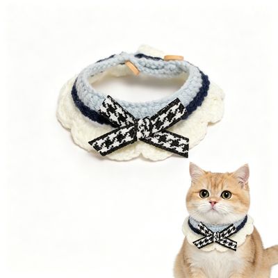 MCBOSON Collier en foulard pour chat mignon Bleu, S