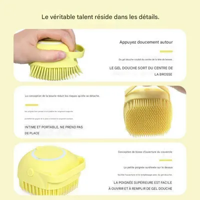 FurryFusion Brosse de bain en silicone pour animaux