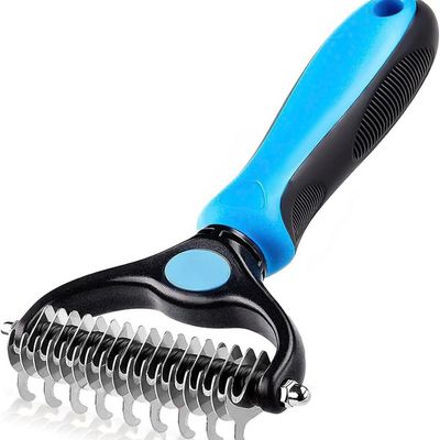 Brosse Double Face Chien Chat - Râteau Sous-Poils pour Poils Moyens/Longs