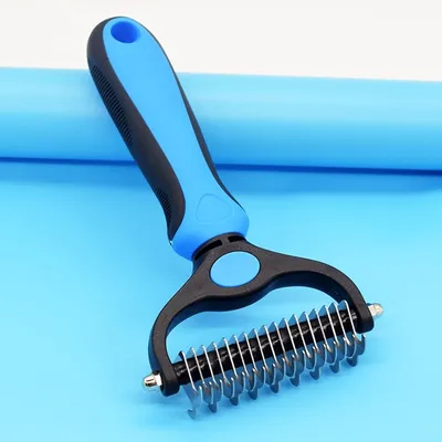 Brosse Double Face Chien Chat - Râteau Sous-Poils pour Poils Moyens/Longs