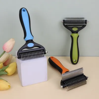 MCBOSON Brosse Démêlante Double Lame : Pour Chats & Chiens Poil Long
