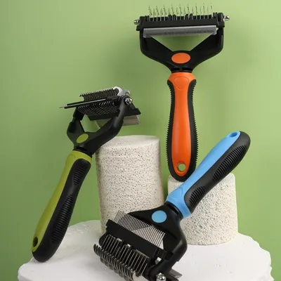 MCBOSON Brosse Démêlante Double Lame : Pour Chats & Chiens Poil Long