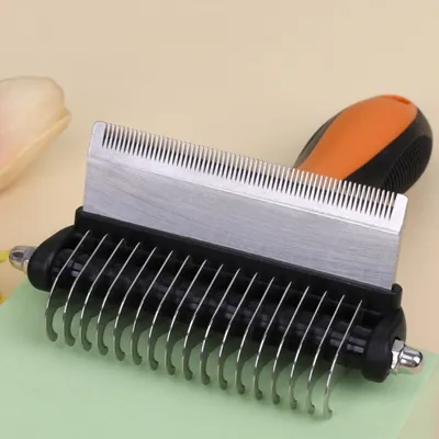 MCBOSON Brosse Démêlante Double Lame : Pour Chats & Chiens Poil Long