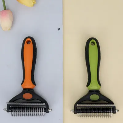 MCBOSON Brosse Démêlante Double Lame : Pour Chats & Chiens Poil Long