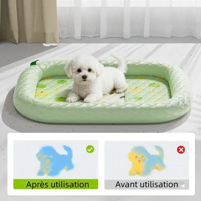 MCBOSON Tapis rafraîchissant pour chien à motif poire, vert 50×40×5.5cm
