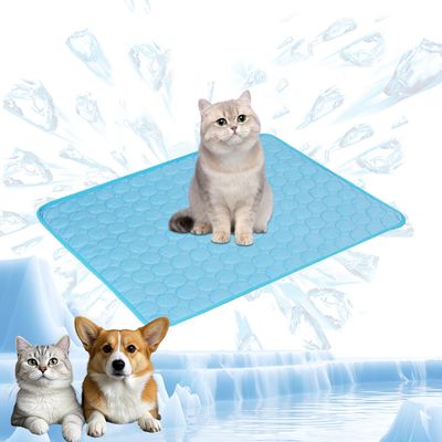 MCBOSON Coussin Refroidissant Bleu Ice Bean pour Chats & Chiens : Été Frais