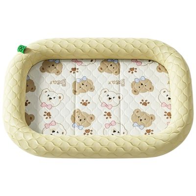 MCBOSON Tapis rafraîchissant jaune pour chien à motif ours 50×40×5.5cm