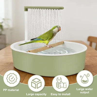 MCBOSON Ducha automática para pájaros: duradera, con caudal ajustable
