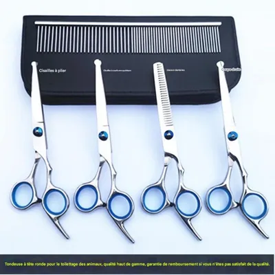 FurryFusion  Ensemble de ciseaux de coiffure pour animaux de compagnie