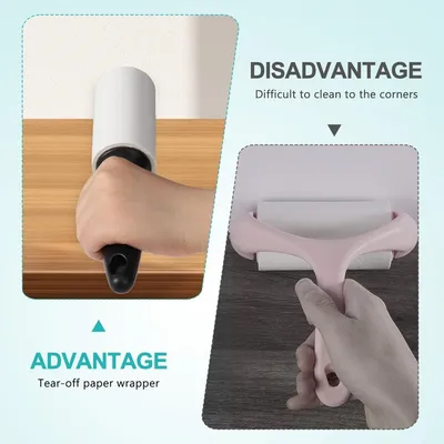 MCBOSON Rouleau anti-poils : 1 poignée + 6 recharges. Multi-usage.