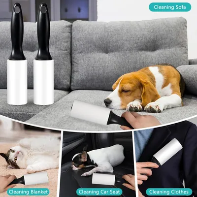 MCBOSON Rouleau anti-poils : 1 poignée + 6 recharges. Multi-usage.