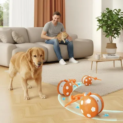 MCBOSON Balle à jouet pour chat avec corde Bleu