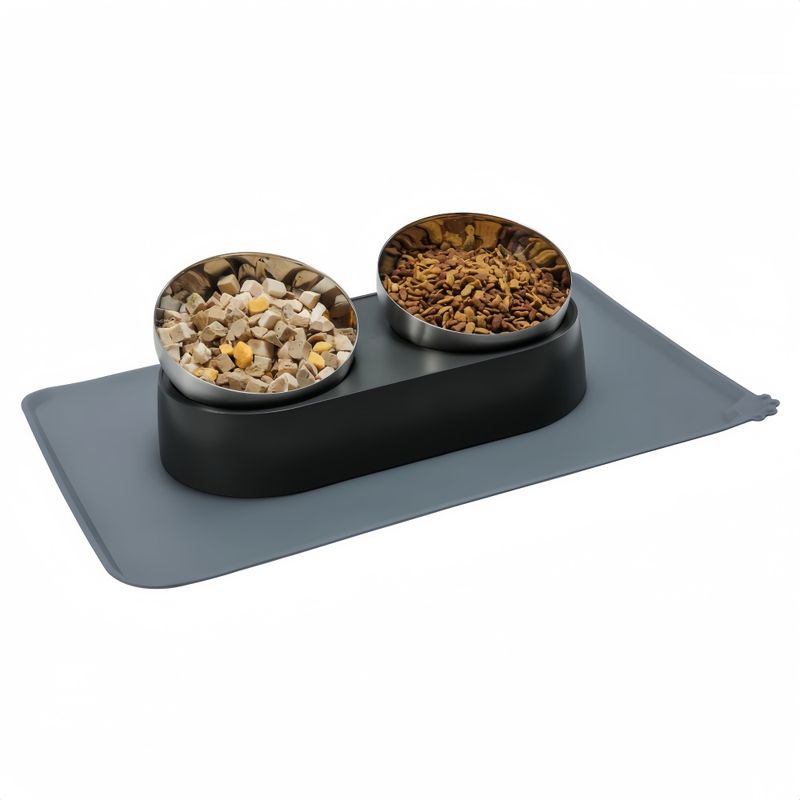 MCBOSON Bol surélevé en inox pour chats/chiens : Inclinaison 0/15°