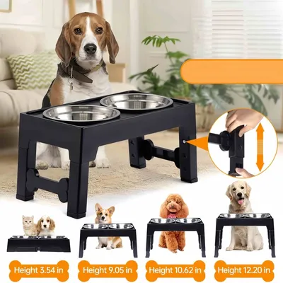 FurryFusion Bol alimentaire réglable pour animaux de compagnie