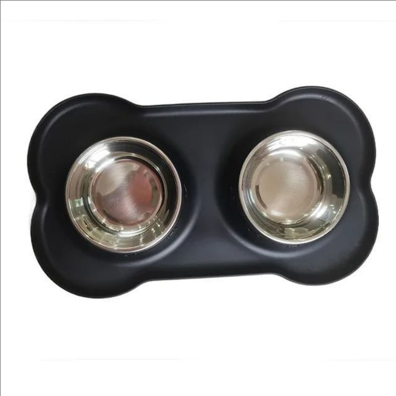 FurryFusion Double bol en silicone et inox pour chien