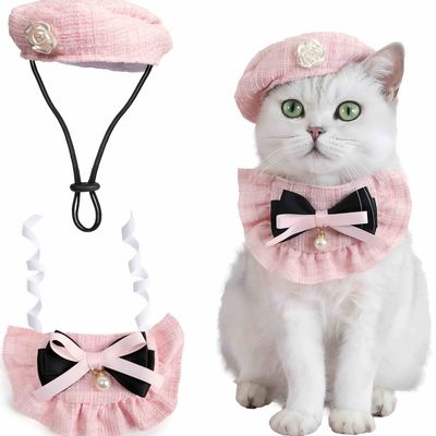 FurryFusion Ensemble de chapeau et foulard pour animaux de compagnie