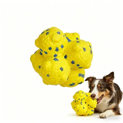 MCBOSON Jouet pour chien à balles à pointes,10 cm Jaune
