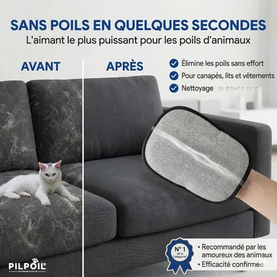 MCBOSON 2-en-1 gant anti-poil raclette chat chien