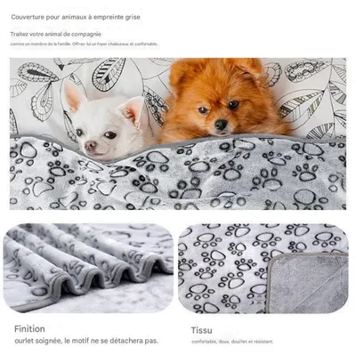 FurryFusion Couverture en flanelle pour animaux de compagnie