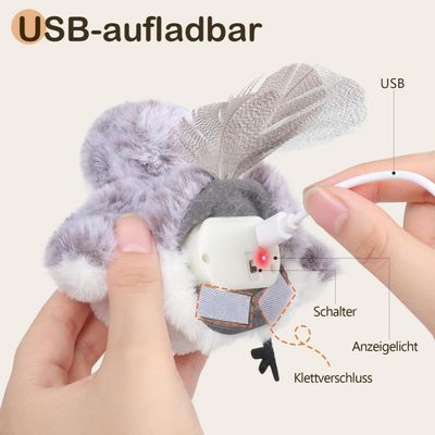 MCBOSON Rechargeable jouet interactif oiseau bécasse chat
