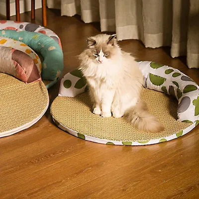 MCBOSON Lit rond en rotin pour chiens et chats 50 cm