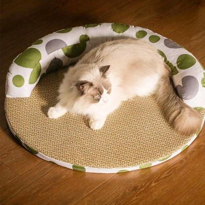MCBOSON Cama redonda de ratán para perros y gatos, 50 cm