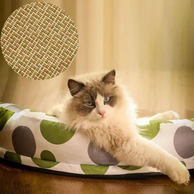 MCBOSON Lit rond en rotin pour chiens et chats 50 cm