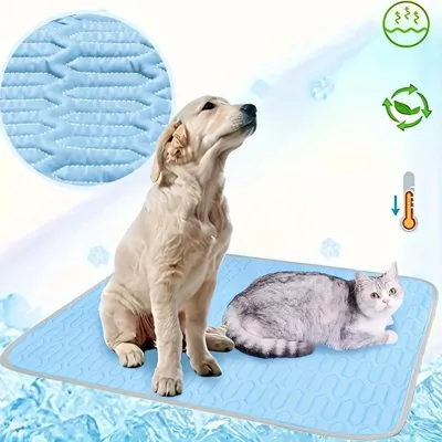 MCBOSON Tapis de refroidissement et de repos pour animaux d'été Bleu
