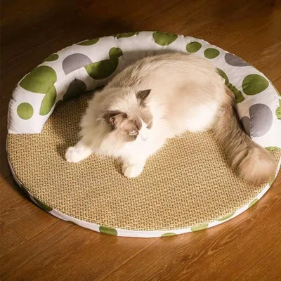 MCBOSON Lit rond en rotin pour chiens et chats 40 cm