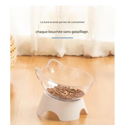 FurryFusion Double bol pour chat en plastique transparent