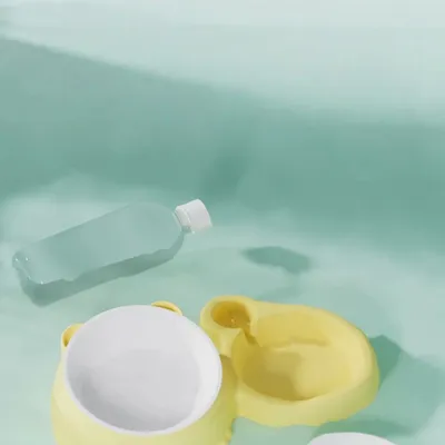 FurryFusion Bol d'eau et de nourriture intégré pour chats et chiens