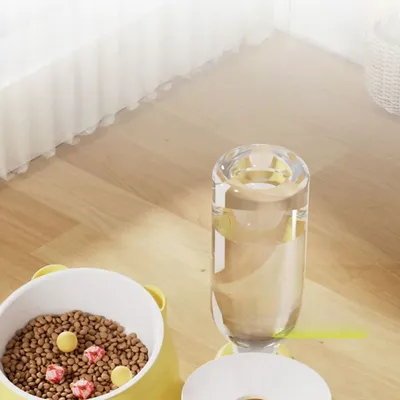 FurryFusion Bol d'eau et de nourriture intégré pour chats et chiens