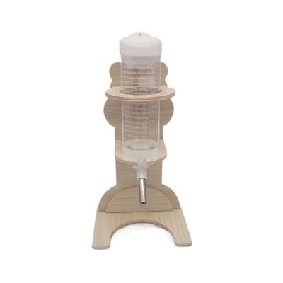 FurryFusion Bouteille hamster à roulements à billes, support en bois inclus