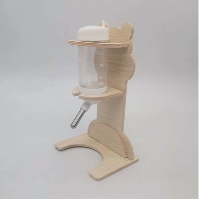 FurryFusion Bouteille hamster à roulements à billes, support en bois inclus