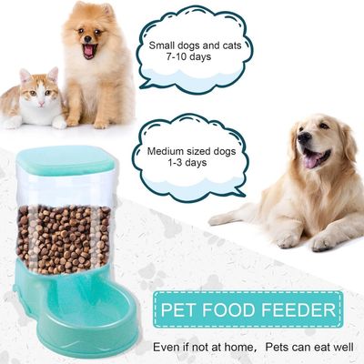 Lot de 2 Mangeoires Automatique Chat/Chien 3,5L Distributeur Eau Nourriture