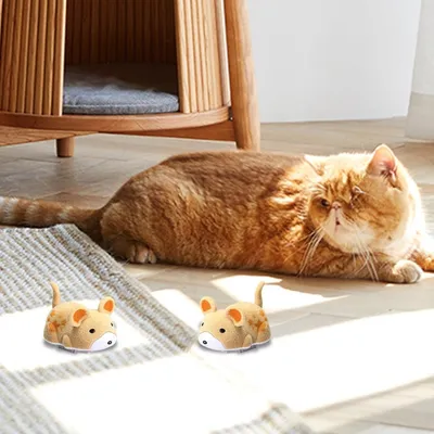 Jouet Électrique Souris Peluche Couineur - Pour Chatons & Chats Adultes