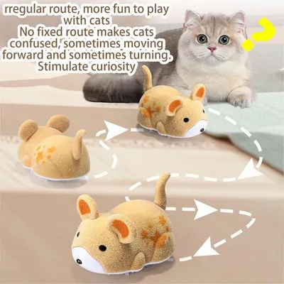 Jouet Électrique Souris Peluche Couineur - Pour Chatons & Chats Adultes