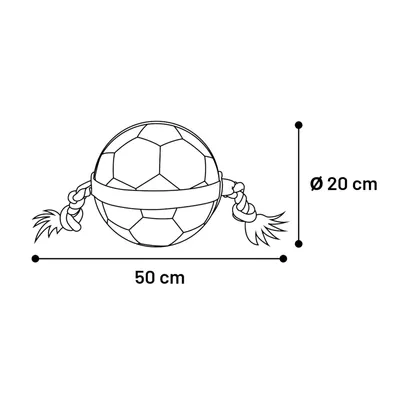 FLAMINGO - Ballon de football matchball pour chien 20 cm