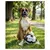 FLAMINGO - Ballon de football matchball pour chien 20 cm